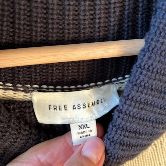 Free Assembly Fairisle Swetaer Dress. Navy/Cream. XXL - Picture 4 of 9